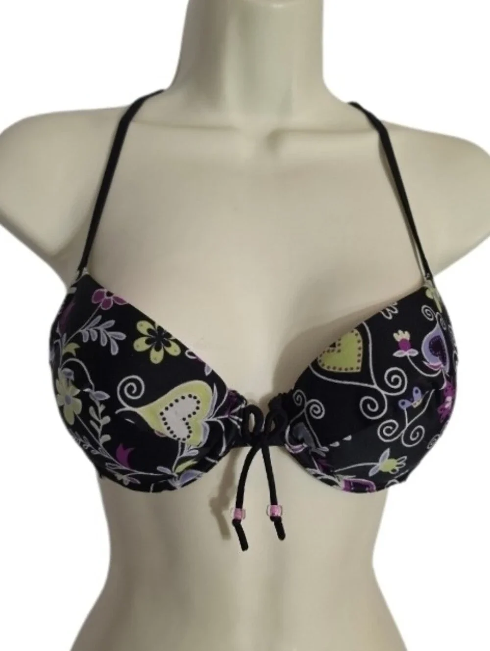 Victoria's Secret Bikini Top Black Multi Size 34C - Picture 11 of 15